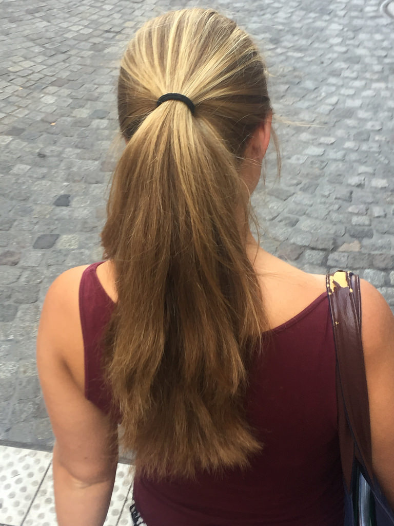 thick hair ponytail